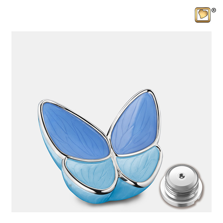 Mini Blauwe LoveUrns Butterfly Dieren-Urn (0.05 liter)