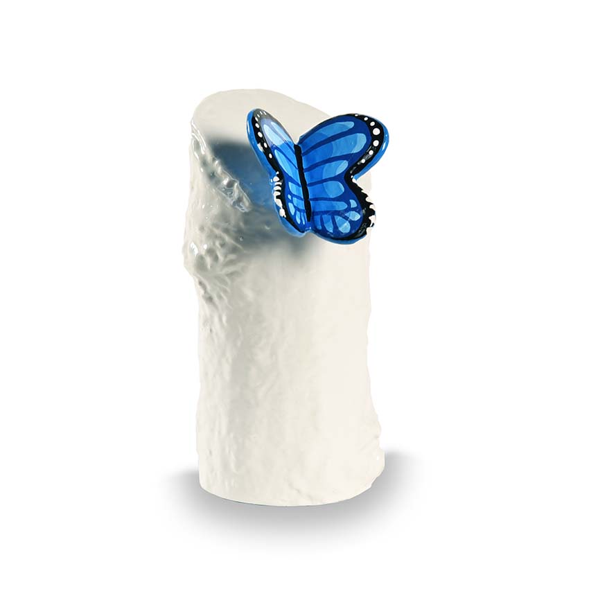 Kunsthars Mini Dierenurn Blauwe Vlinder (0.15 liter)