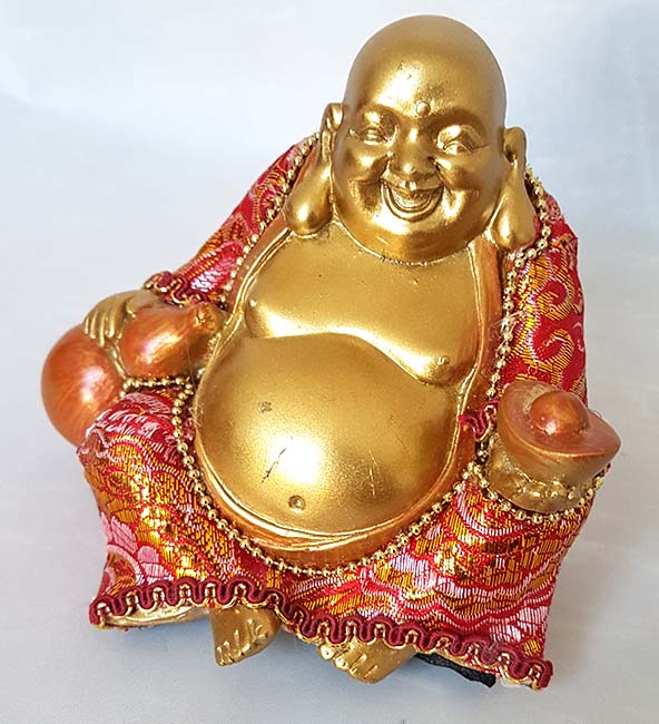 Beklede Happy Boeddha Dierenurn Shiny Gold (0.15 liter)