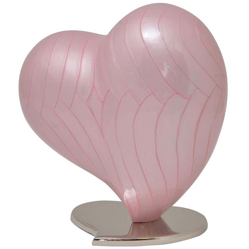 Grote Mother of Pearl Hart Urn Pink (3.6 liter)
