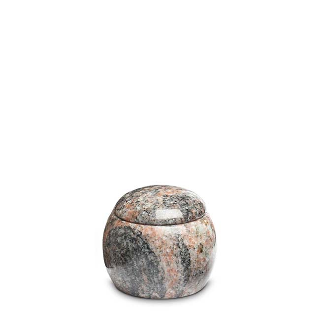 Granieten Miniurn, Bol met Deksel - Labrador-Blue (0.06 liter)