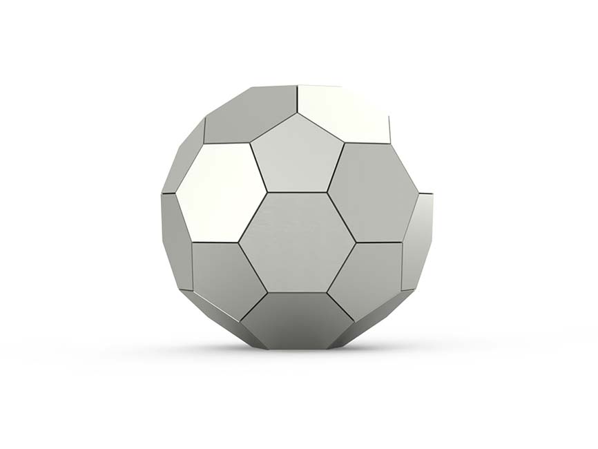 Kleine RVS Voetbal Urn (1.4 liter)