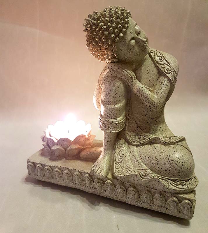 Slapend Boeddha Urntje met Lotus Kaarshouder (0.6 liter)