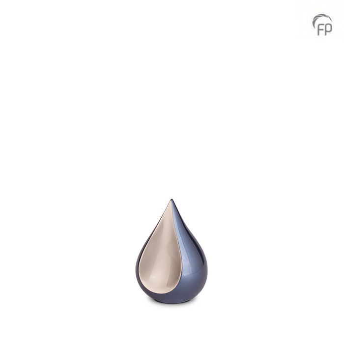 Teardrop Urntje Blauw - Matzilver (0.15 liter)