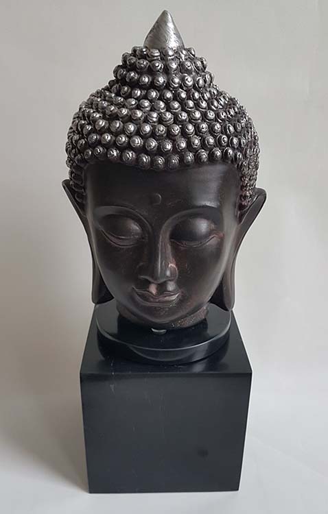 Thaise Boeddha Hoofd Dierenurn op Marmer Assokkel (0.8 liter)