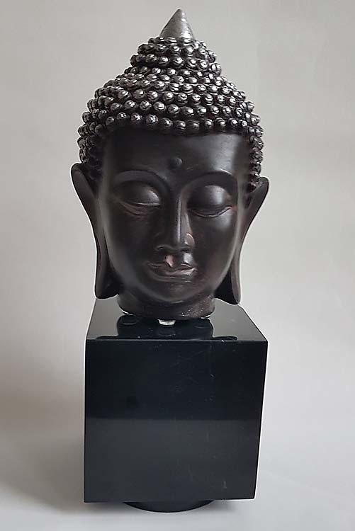 Thaise Boeddha Hoofd Urn op Marmer Assokkel (0.8 liter)