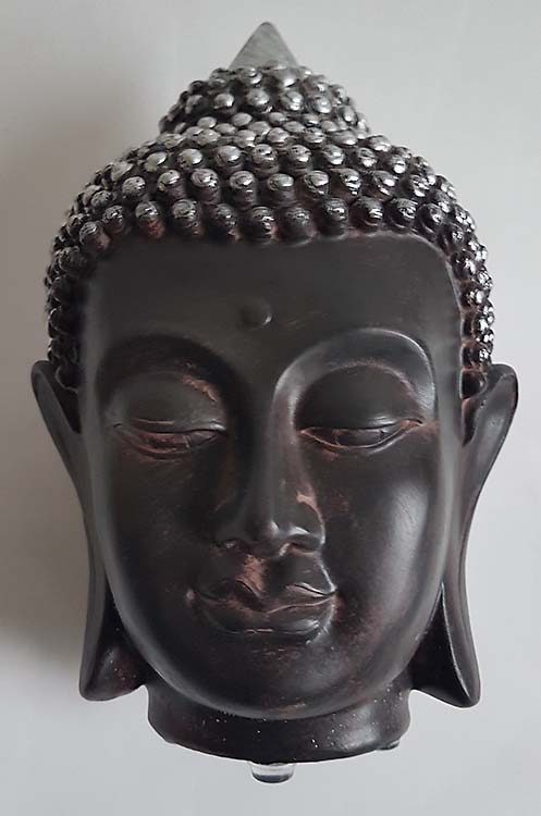 Thaise Boeddha Hoofd Urn op Marmer Assokkel (0.8 liter)
