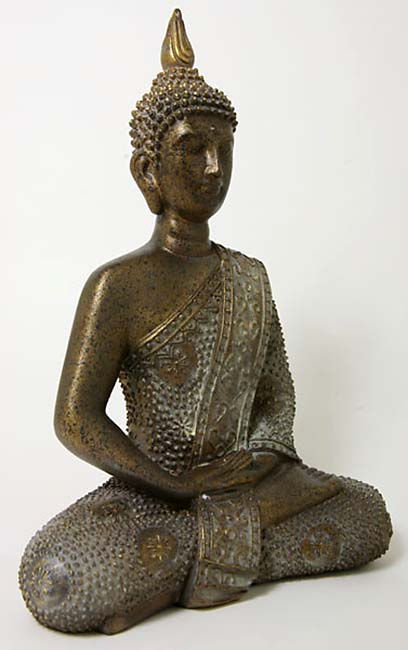 Thaise Meditatie Boeddha Urn Oudbrons  (0.6 liter)