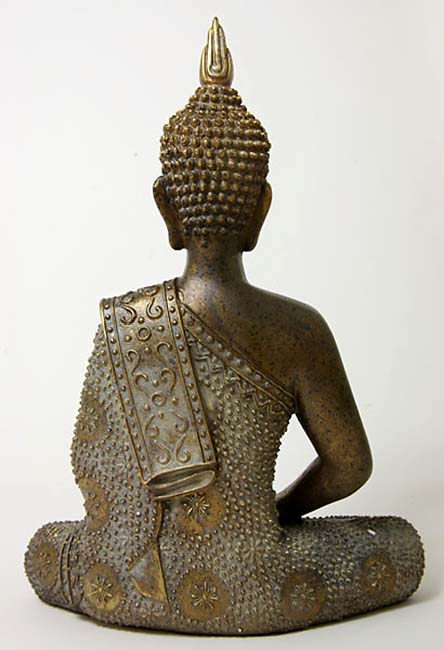 Thaise Meditatie Boeddha XXL Urn Oudbrons  (ca. 6 liter)