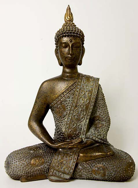 Thaise Meditatie Boeddha XXL Dierenurn Oudbrons  (ca. 6 liter)