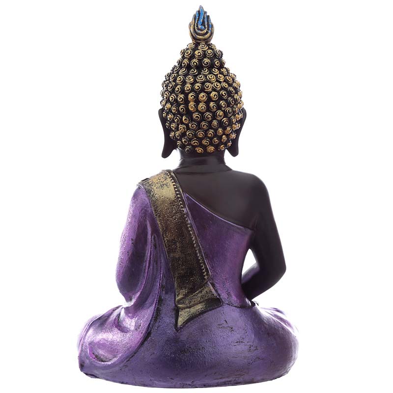Thaise Meditatie Boeddha Dierenurn  Paars - Zwart (0.9 liter)