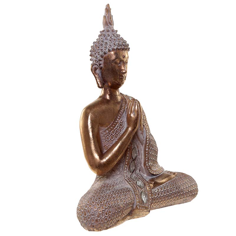 Thaise Meditatie Boeddha Urn  Oudgoud - Wit (0.75 liter)