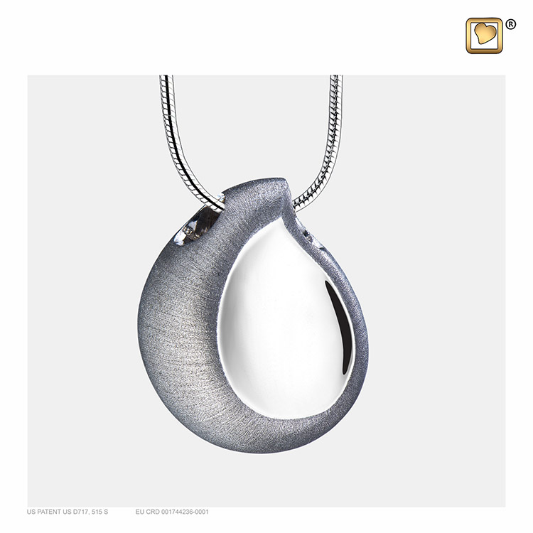 Ashanger Teardrop Bicolor Zilver, inclusief Design Slangencollier