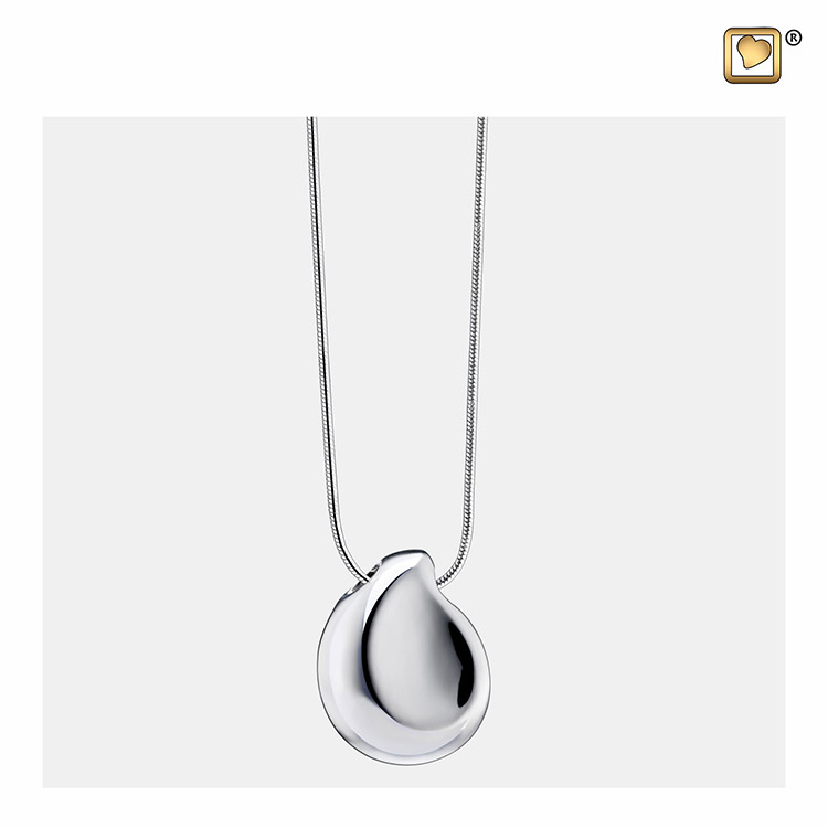 Ashanger Teardrop Glimmend Zilver, inclusief Design Slangencollier