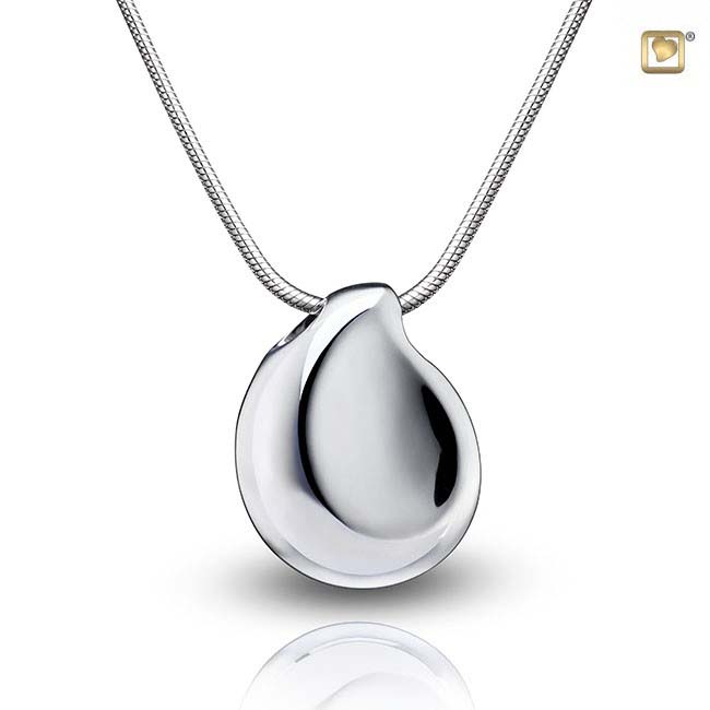 Ashanger Teardrop Glimmend Zilver, inclusief Design Slangencollier
