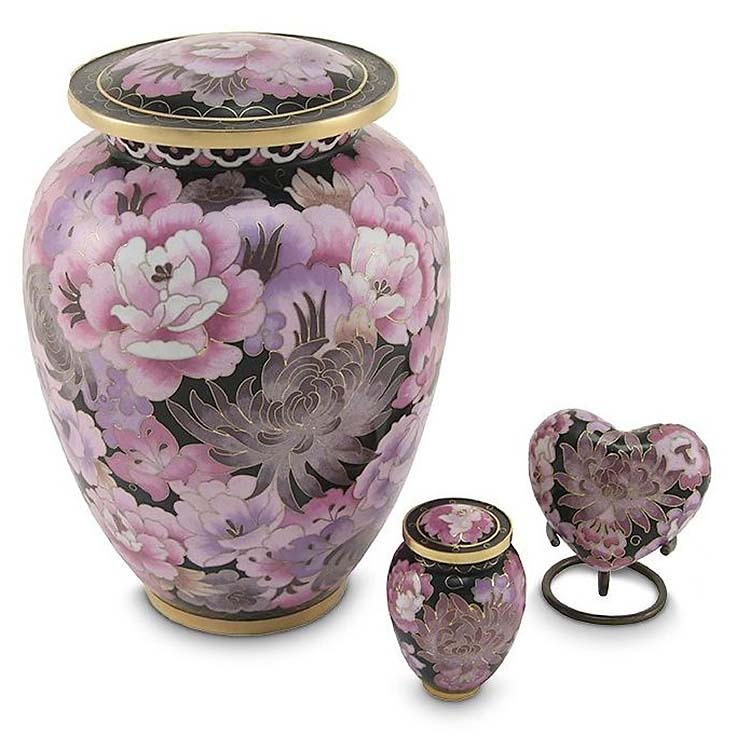 Elite Floral Blush Cloisonne mini Urn (0.11 liter)