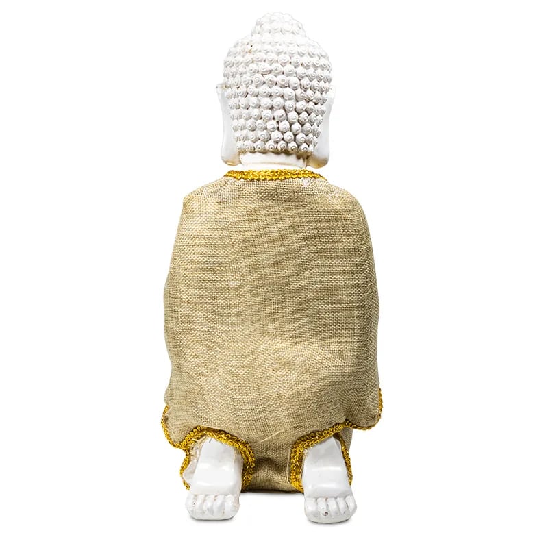 Witte Vredes-Boeddha Urn, Grote Waxinelichthouder (2 liter)