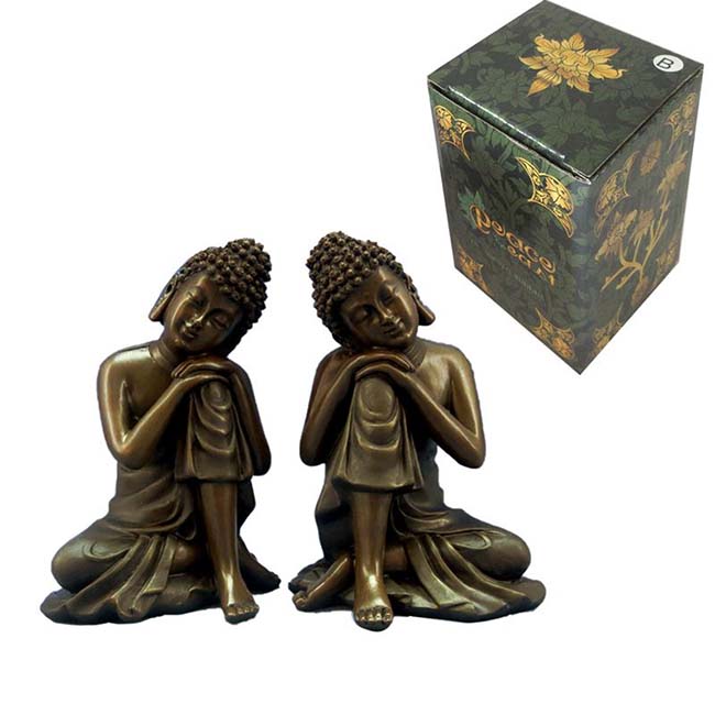 XS Slapende Indische Buddha Urntjes Voordeelset Brons (0.1 liter)