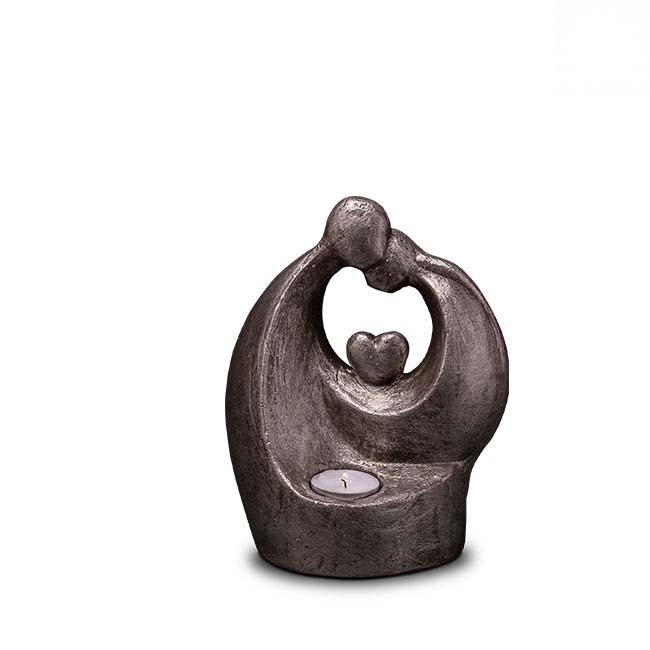 Keramische Art Urn Verlichte Troost met Hart Zilver (1 liter)